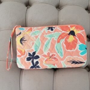 Vera Bradley RFID Simple Wristlet In rain forest lily coral